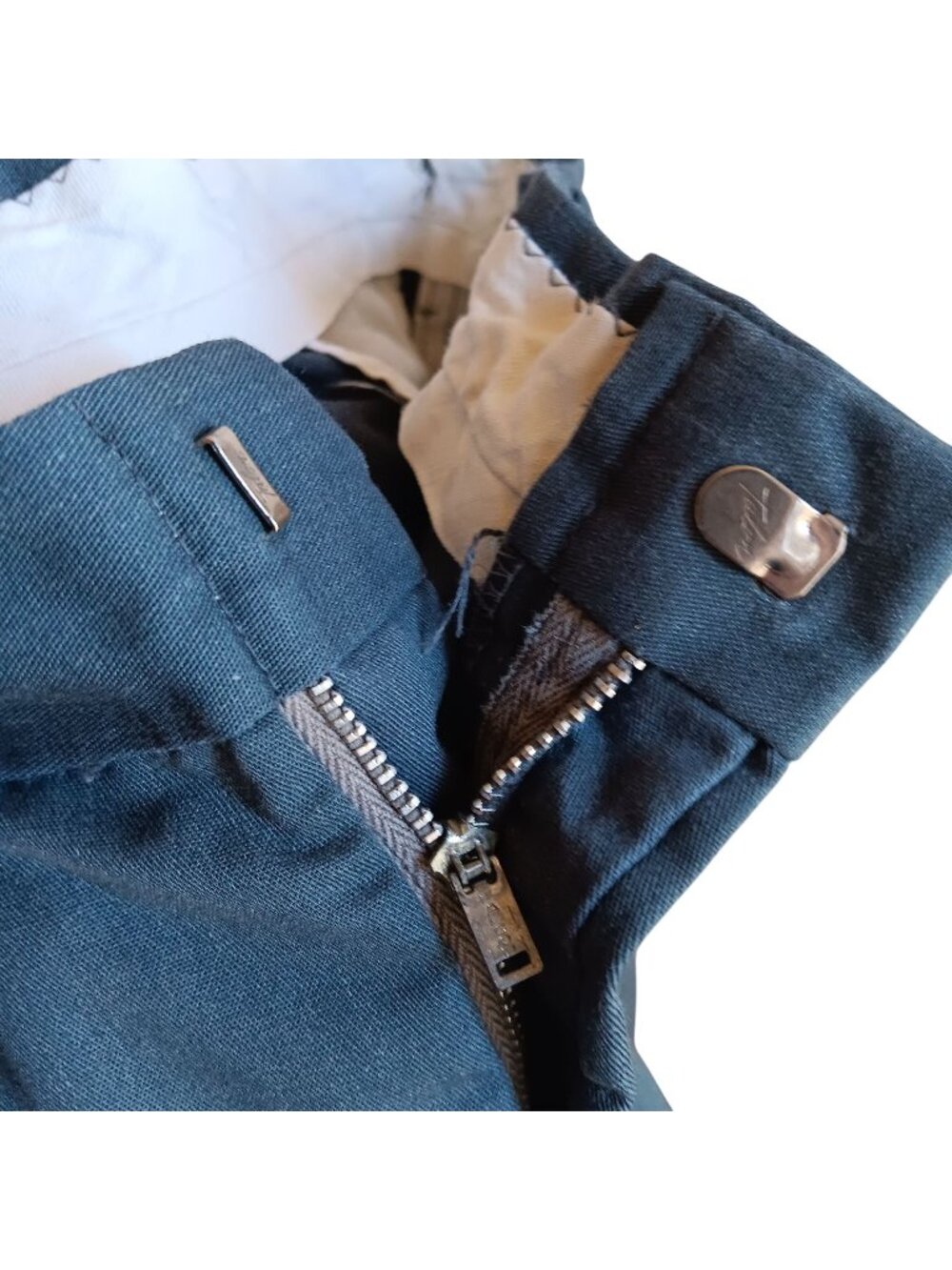 38x27 True Vintage Work/Dress Pants 70's Gray Dacron Slacks Talon Zipper USA